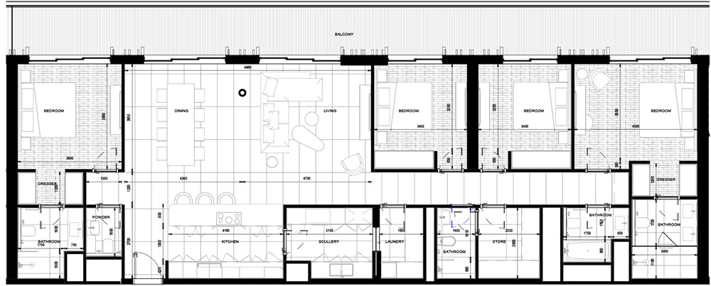 Rosso Bay Residences Ras Al Khaimah 4 Bedroom Floor Plan